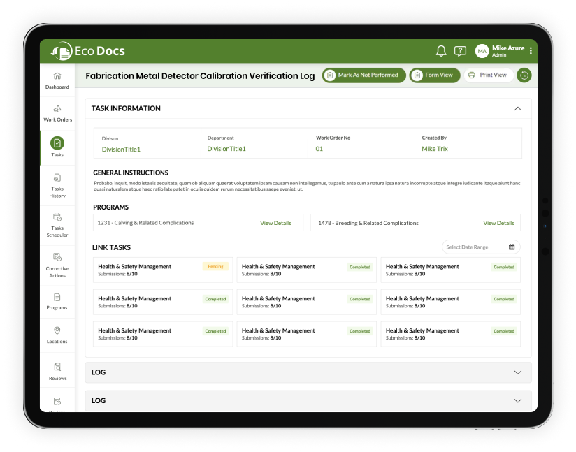 FSIS software Dashboard to Monitor Compliance in Real-Time with Digital Checklists