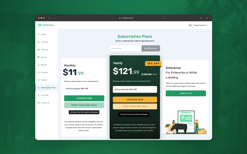 subscription page