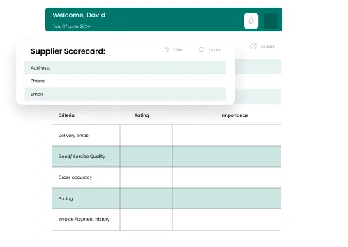 Supplier performance analytics dashboard