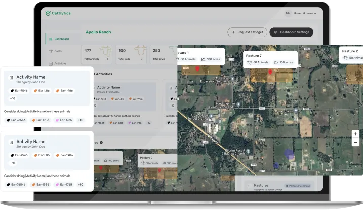 dashboard screen of cattlytics herd management