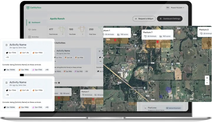 dashboard screen showcasing herd management